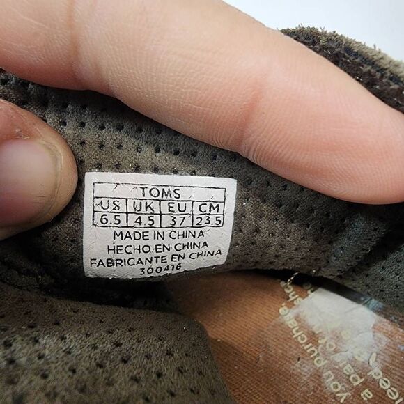 Toms LUNATA Women's Lace Up Booties Suede Olive Green Size 6.5 - Picture 12 of 12